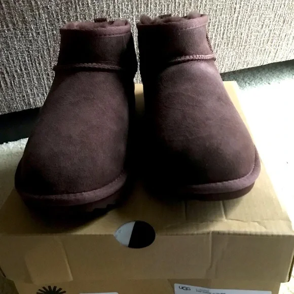 Authentic New Ugg Ultra Mini Boots Kids’ 6 (Women’s 7.5) HTF Burnt Cedar (Brown) - Picture 6 of 7